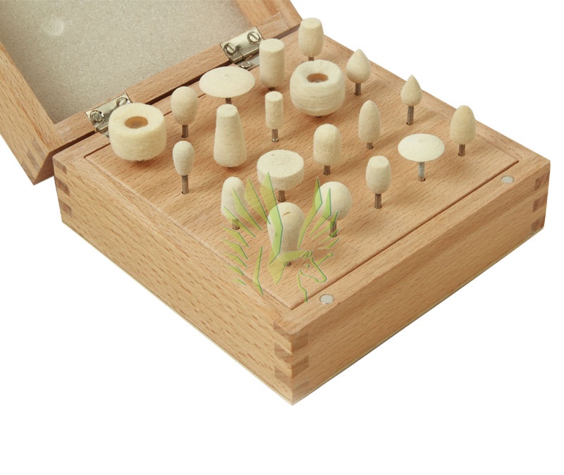 20-pieces Felt Buffs Set in wood box